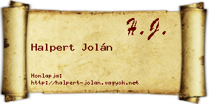 Halpert Jolán névjegykártya